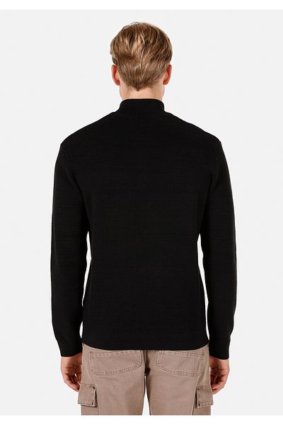 Colin's Regular Fit Turtle Neck Plain Men's Black Sweater