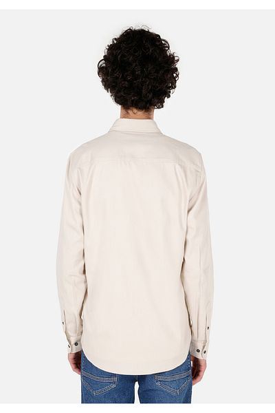 Colin's Slim Fit Classic Collar Plain Men's Ecru Long Sleeve Shirt