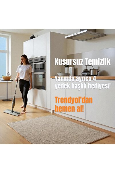 YMB Sprey Mop Pratik Temizlik Seti - Su Hazneli Püskürtmeli Mikrofiber Paspas...