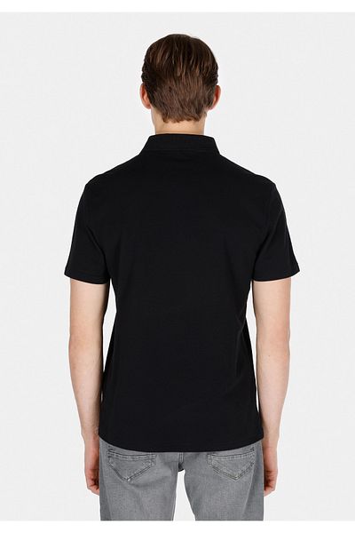 Colin's Regular Fit Polo Neck Plain Men's Black Short Sleeve T-Shirt