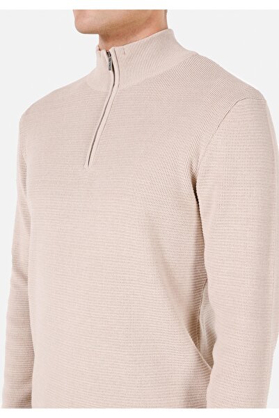 Colin's Regular Fit Turtle Neck Düz Erkek Ekru Kazak