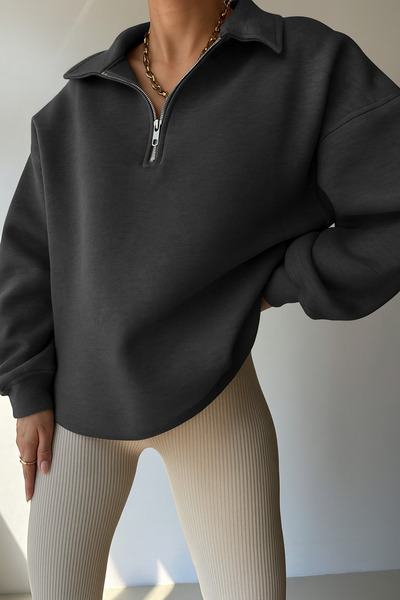 GHASSY CO. Ghassy Co. Жіночий вінтажний оверсайз-светр з напівзастібкою на бл...