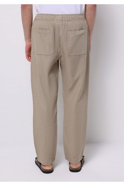 Colin's Regular Fit Mid Waist Long Leg Lace up Men's Beige Trousers