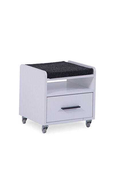 benim odam Atlas White Tekerlekli Komodin