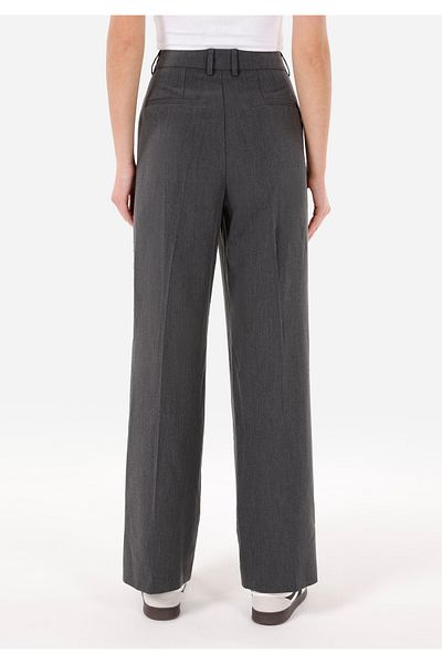 Colin's Regular Fit High Waist Wide Leg Women's Gray Trousers with Pockets