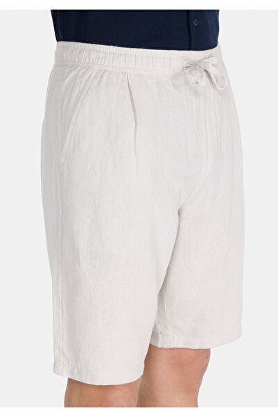 Colin's Regular Fit Orta Bel Düz Erkek Keten Karışımlı Taş Şort