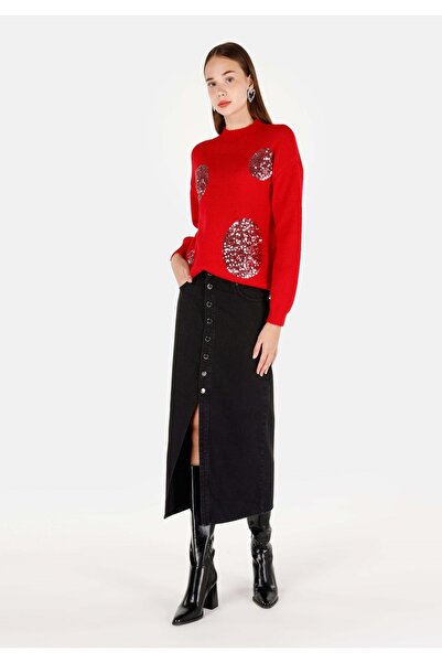 Colin's Kırmızı Kadın Kazak