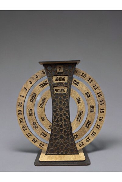 Hode Doğal MDF Masa Takvimi | Manuel Hareketli Sonsuz Takvim | Ofis & Ev Masa...