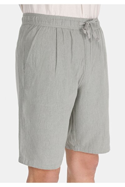 Colin's Regular Fit Orta Bel Düz Erkek Keten Karışımlı Yeşil Şort