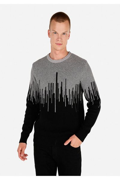 Colin's Regular Fit Round Neck Men's Black Sweater