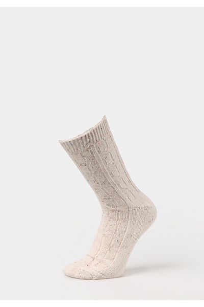 Colin's Women's Ecru Knitted Patterned Socks
