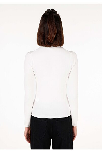 Colin's Slim Fit Balıkçı Yaka Kadın Beyaz Kazak