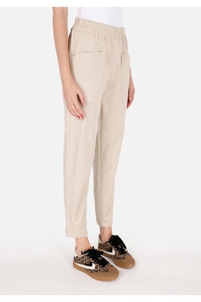 Colin's Regular Fit Düşük Bel Düz Paça Kadın Bej Pantolon