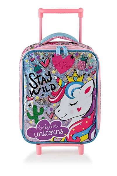 Merve Kırtasiye حقيبة رياض الأطفال بتصميم وحيد القرن مع ممسحة - صندوق