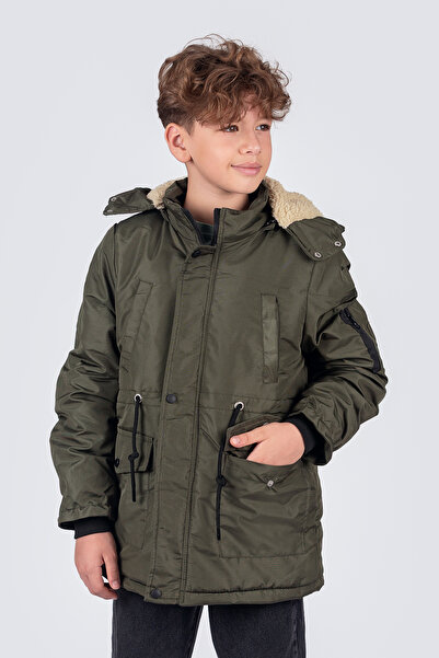 Zaziko Kids Erkek Çocuk Bel Büzgülü Çift Cepli Astarlı Içi Polar Mont 2059-z