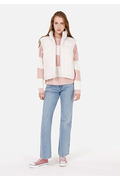 Colin's Regular Fit Dik Yaka Kadın Beyaz Yelek