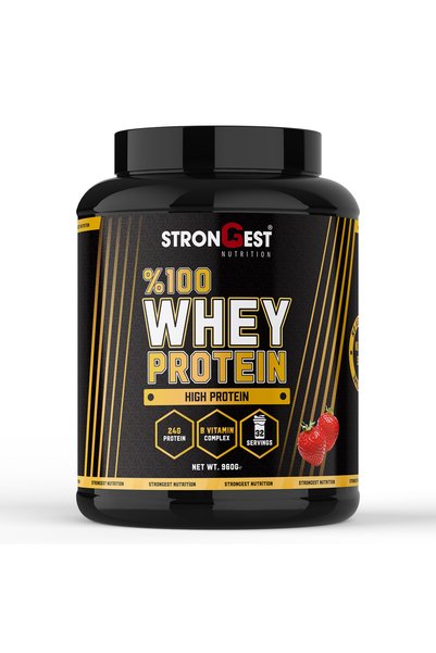 STRONGEST Fitness Package, Strawberry Flavored Whey Protein, Creatine, Bcaa, and Shaker Four-In-One Combination