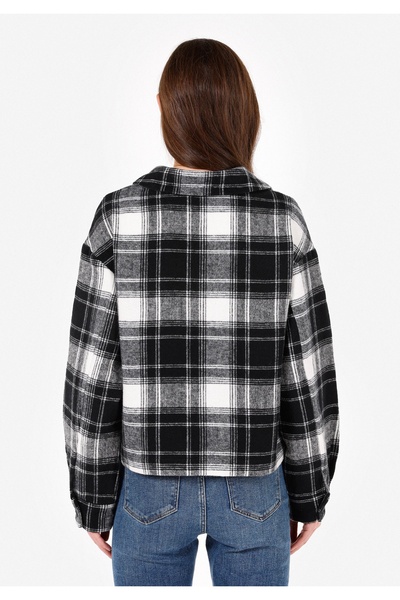 Colin's Regular Fit Kapüşonlu Kadın Siyah Uzun Kol Gömlek