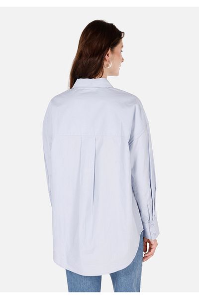 Colin's Relaxed Fit Shirt Neck Plain Women's Blue Long Sleeve Shirt