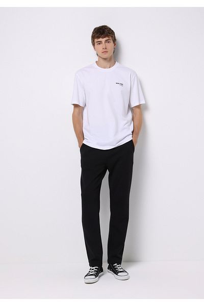 Colin's Slim Fit Mid Waist Straight Men's Black Sweatpants