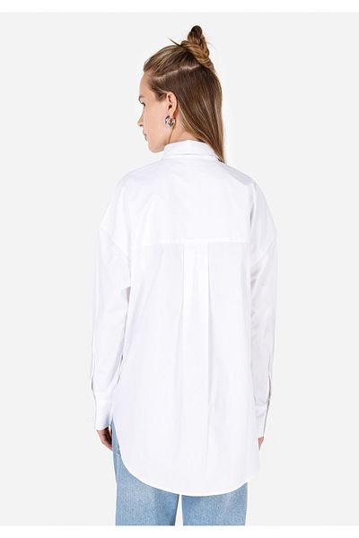 Colin's Relaxed Fit Shirt Neck Plain Women's White Long Sleeve Shirt