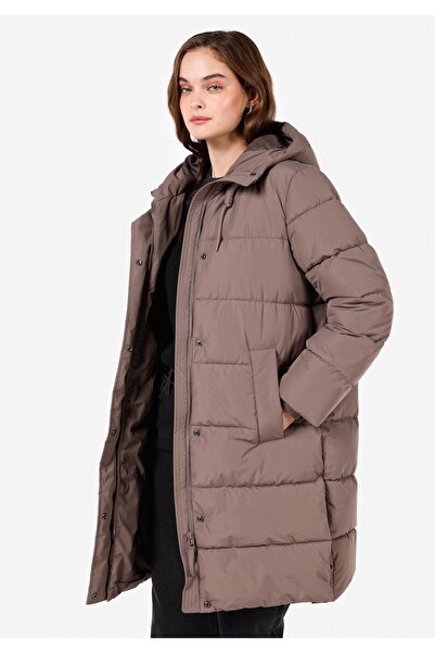 Colin's Regular Fit Kapüşonlu Çıtçıtlı Astarlı Suya Dayanıklı Kadın Kaban