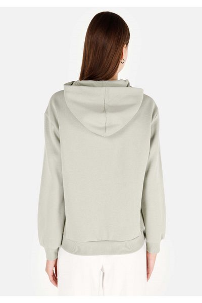 Colin's Women's Green Sweatshirt with Hooded Pockets in Normal Fit Cl 1070188