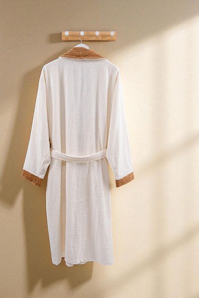 Ender Home Cottonverse Şalyaka Contrast Bathrobe – 100% Cotton, S/M