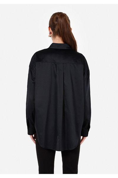 Colin's Relax Fit Shirt Neck Women's Black Long Sleeve Shirt