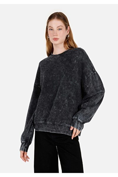 Colin's Comfort Fit Yuvarlak Yaka Kadın Antrasit Örme Sweatshirt
