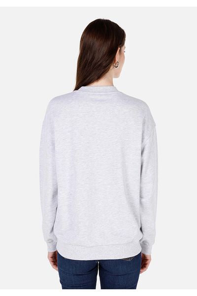Colin's Regular Fit Round Neck Printed Women's Gray Sweatshirt