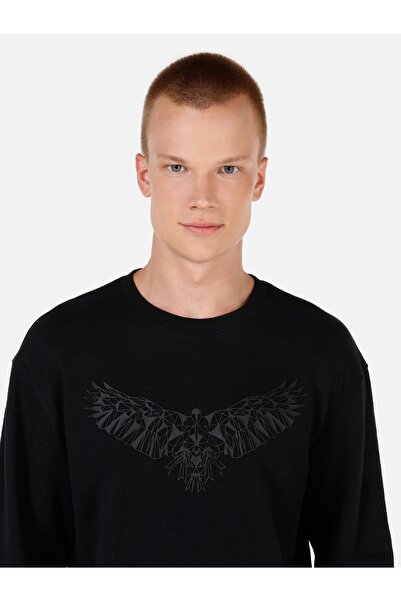 Colin's Comfort Fit Erkek Örme Siyah Sweatshirt