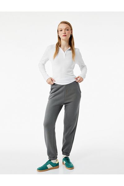 Koton Three Thread Raised Pocket Jogger Sweatpants with Elastic Waist