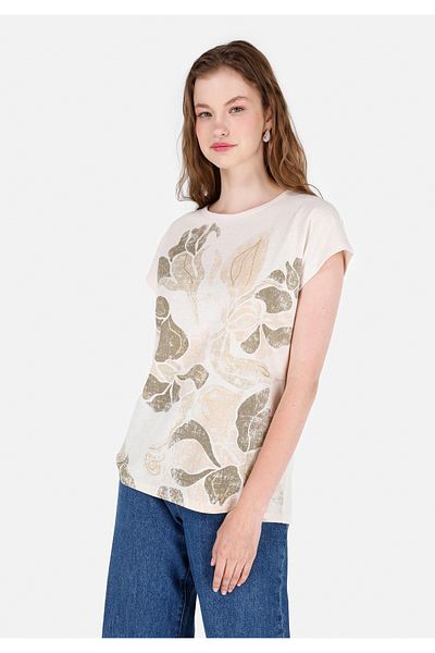 Colin's Women's Ecru T-Shirt - Sleeves