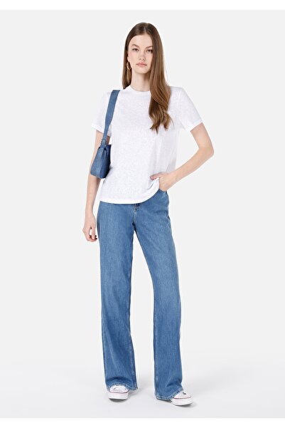 Colin's Tricou alb de damă cu mânecă scurtă