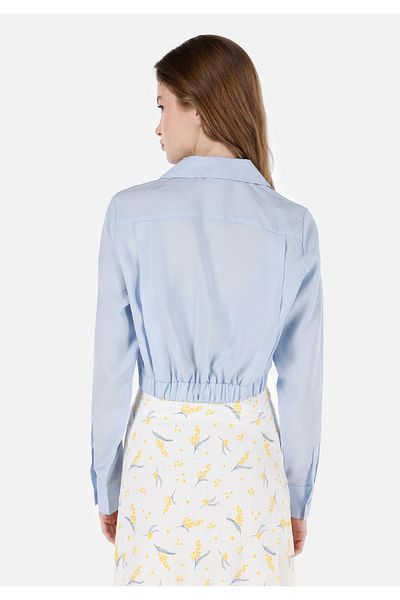 Colin's Regular Fit Shirt Collar Blue Women's Long Sleeve Shirt