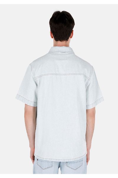 Colin's Regular Fit Classic Collar Plain Men's Blue Short Sleeve Shirt