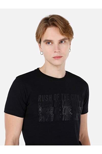 Colin's Ανδρικό Μαύρο T-Shirt - Μανίκια