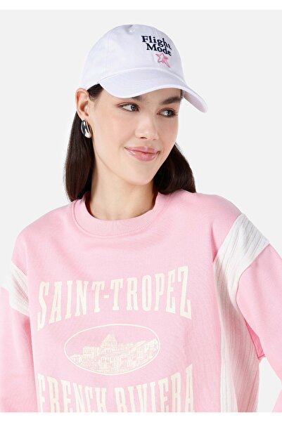 Colin's Normal Kesim Bisiklet Yaka Pembe Kadın Sweatshirt