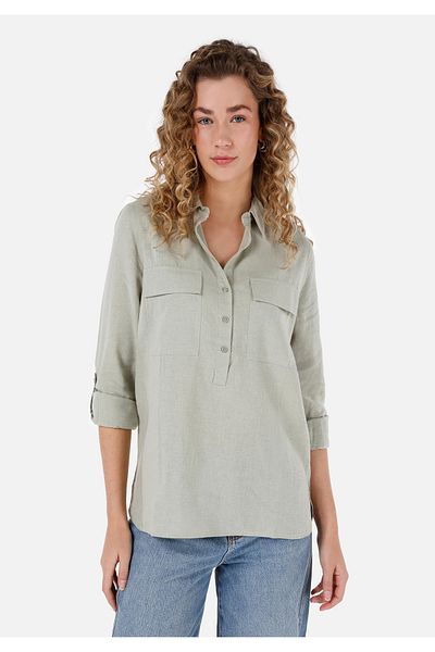 Colin's U.Sleeve Green Women's Blouse - CL 1068237