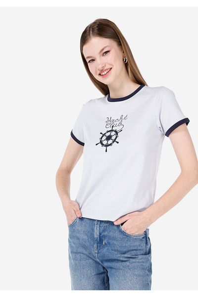 Colin's Women's Blue T-Shirt - Sleeves