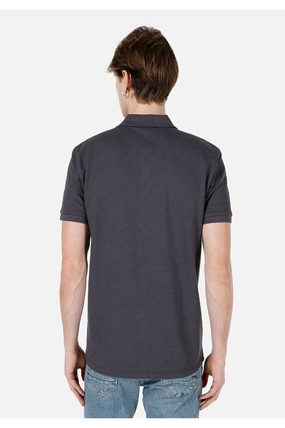 Colin's Regular Fit Polo Neck Plain Men's Anthracite Short Sleeve T-Shirt