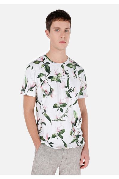 Colin's Regular Fit Crew Neck Printed Pink Men's Short Sleeve T-Shirt