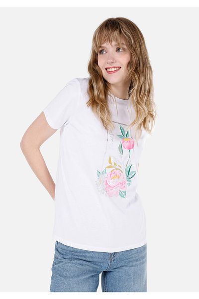Colin's Women's White T-Shirt - Sleeves