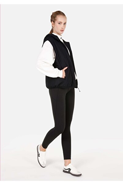 Colin's Regular Fit Kapüşonlu Kadın Siyah Yelek