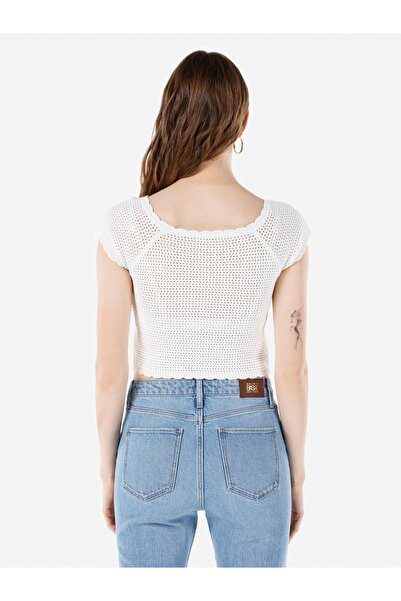 Colin's Slim Fit Kadın Beyaz Kazak