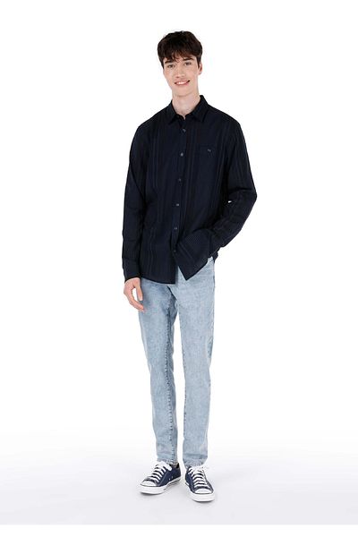 Colin's 041 Danny - Blue Men's Trousers, Slim Fit, Low Waist, Straight Leg