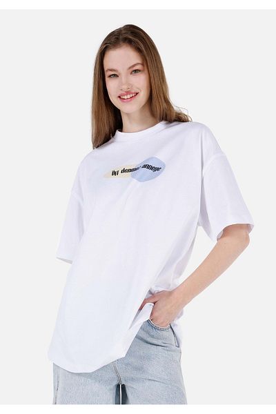 Colin's Tricou cu slogan alb unisex Lilseb