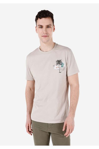 Colin's Men's T-Shirt - Stone Color, Sleeves