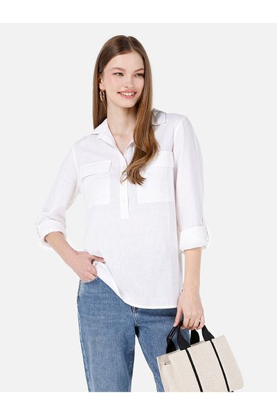 Colin's U-Sleeve White Women's Blouse